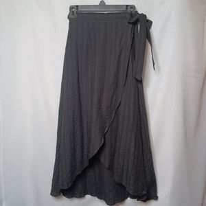 Feelkoo Women's Black  Cotton Wrap Maxi Skirt. Size S